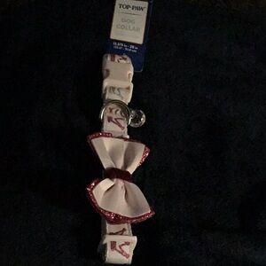 Top Paw Dog Collar, Bow with Charm, Size Medium, 13” - 20” New w/tags